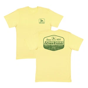 John Deere Mens/Unisex XXL Cotton Label/Sign Short Sleeve Tee T-Shirt/Top Yellow - Picture 1 of 2