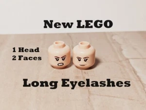New LEGO Girl GAME FACE Long Eyelashes head Peach Lipstick Gritting Teeth Sports - Picture 1 of 1