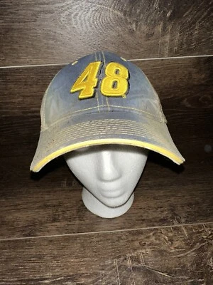 Jimmie Johnson #48 Gorra Correa Trasera Árbol Real Camuflaje Azul Persecución Auténtico Foto 1 de 4