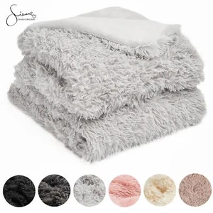 Sienna Fluffy Shaggy Blanket Large Throw Over Sofa Bed Cosy Fleece - 150 x 200cm - Picture 1 of 40