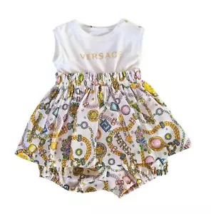 VERSACE coordinated dress with short coulotte + T-shirt for girls 3-6 months - Picture 1 of 6