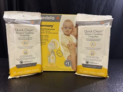Medela Harmony Manual Breast Pump Shields, Bottle & Wipes Bundle New - Image 1 of 4