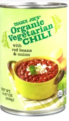 2 X Trader Joe's Organic Vegetarian Chili w/ Red Beans & Onion - Image 1 of 2