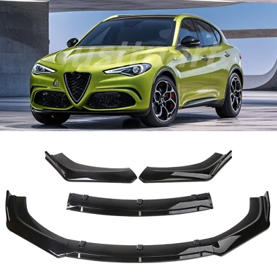 For Alfa Romeo Giulia Universal Front Bumper Lip Spoiler Splitter Gloss Black Foto 1 de 4