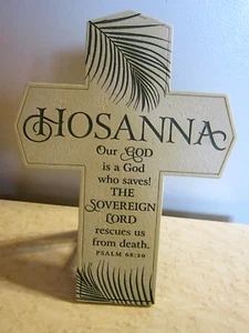 Hosanna Our God Saves Cross Gray Stone Wall Hanger Table Top 11807 - Picture 1 of 7
