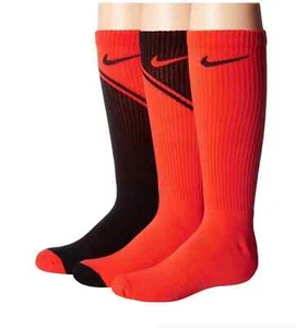 Nike L107830 Kids Red Cotton Socks 3-pair Pack Boys Kids Size S - Picture 1 of 1