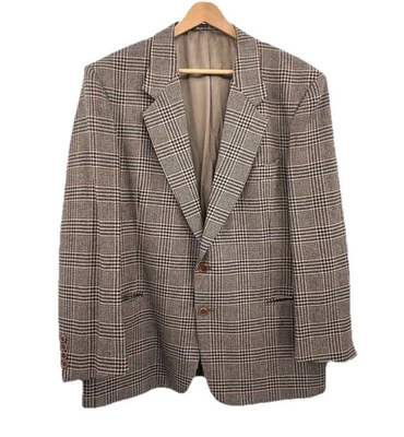 Blazer Abrigo Deportivo Vintage Valentino Uomo Tela Escocesa Tweed Lana Dos Botones Talla 42R Foto 1 de 4
