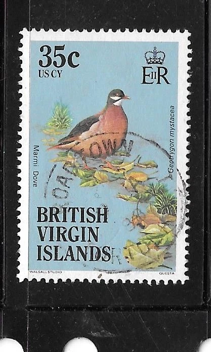 ISLAS VÍRGENES BRITÁNICAS SC#501a 1987 35c PÁJARO EN MUY BUEN ESTADO USADO SELLO TÓPICO DEFINITIVO Foto 1 de 1