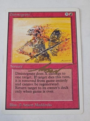 MTG - Disintegrate - AUTOGRAPH Anson Maddocks - NM - Unlimited Edition - Image 1 of 2
