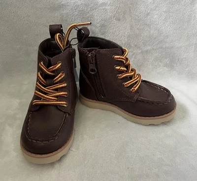 Cat & Jack Boots Greyson Toddler Boys Sz 6 Shoes Brown High Tops - Image 1 of 4