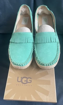 NUEVO UGG Marrah Gamuza Verde azulado Mocasines Para Mujer Talla 9 Zapatos sin cordones con caja Foto 1 de 4