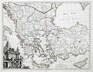 Greece Turkey Griechenland Türkei Archipelago Cyprus map Karte Santini 1784 - Bild 1 von 1