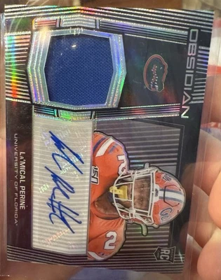 2020 Panini Obsidian Draft Picks Jersey /99 La'Mical Perine #44 Rookie Auto RC - Image 1 of 2