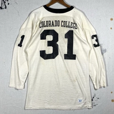VINTAGE 60s Colorado College Football Game Jersey T Shirt 44 Champion Nylon - Image 1 of 4