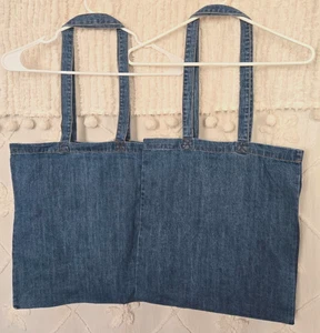 Bolso de hombro de compras de mezclilla de 2 bolsas 15,25" x 16" azul Jean - Imagen 1 de 2