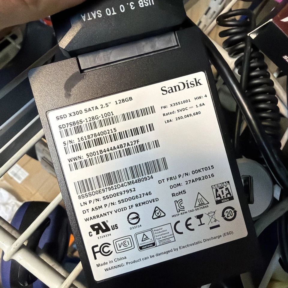 Sandisk 128GB X300s 2.5in SSD SATA III Solid State SD7SB3Q-128G-1001 - Image 1 of 2