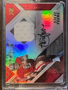 2017 Panini XR Steve Young Game Worn Patch Auto Jersey Numbered 8/10 - Picture 1 of 2