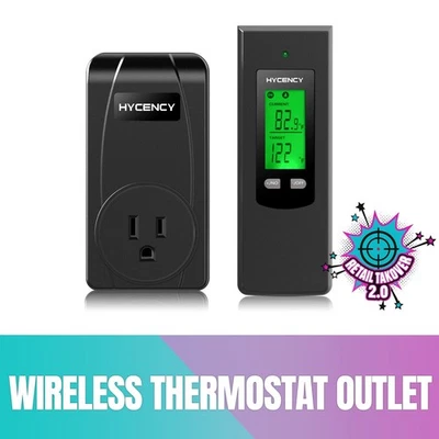 Wireless Plug in Thermostat, Digital Thermostat Outlet LCD Display Temperature - Image 1 of 4