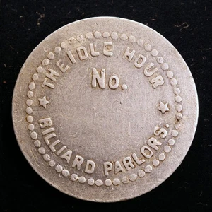 UNLISTED West Virginia token - Idle Hour Billiard Parlors, 5¢, Charleston, W.Va. - Picture 1 of 2