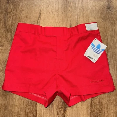 Vintage Adidas Tennis Shorts Mens 30 Red 2.5" High Waist NOS 70s 80s Deadstock - Image 1 of 4