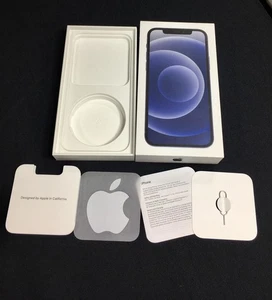 Apple iPhone 12 Box Package Black 64gb Sim Tray Tool Instruction Manual - Picture 1 of 6