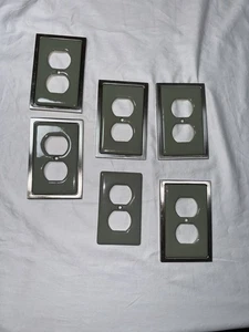 Lot 6 LHMC 2005 Green Ceramic Outlet Covers Vintage Trendy Retro Unique - Picture 1 of 10