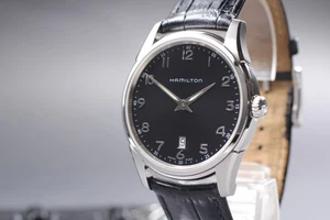 N Batt,Belt 【Exc+5】 Hamilton Jazzmaster H385111 BL Dial Qz Mens Watch From JAPAN - Picture 1 of 13