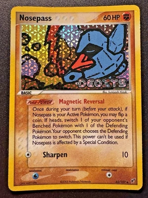 Nosepass 42/107 EX Deoxys Pokemon Card Reverse Holo Foil Rare HP - Image 1 of 4