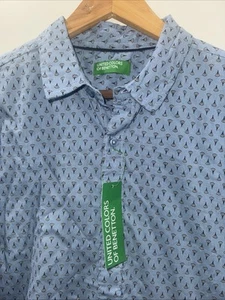 United Colors Of Benetton Dress Shirt Men’s Size Large NWT - Picture 1 of 7