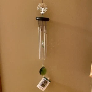 NIB Woodstock Crystal Tree of Life Windchimes Green Crystal 18" Spring - Picture 1 of 16