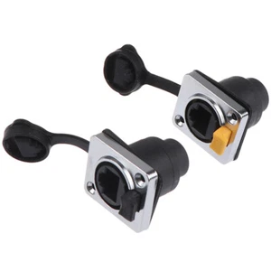 RJ45 Waterproof Connector 8p8c Female Panel Mount Sockets Straight RJ45 Adap~DT - Bild 1 von 10