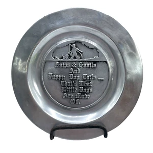 Pewter Plate "Snips & Snails and Puppy Dog Tails That's What Little Boys Are .. - Picture 1 of 6