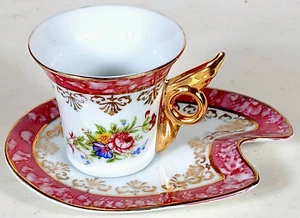 Imperial Japan Design 5er Set Demitasse Tassen & Untertassen Floral Goldrand - Bild 1 von 10