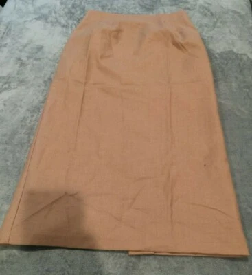 Briggs New York Size 10 Straight Pencil Cut Skirt Wool Brown Back Split Casual - Image 1 of 4