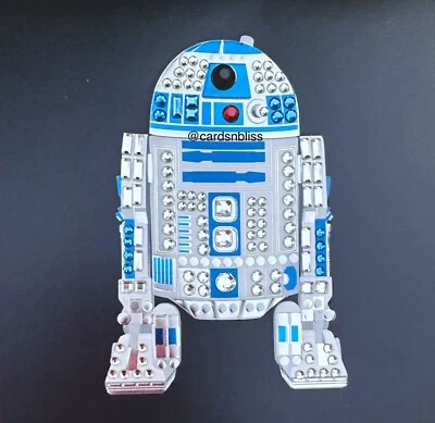 NEW 3D Papyrus Star Wars Disney Jeweled R2-D2 Droid Birthday Card - Image 1 of 4
