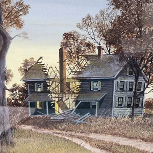 Vintage Erwin Hobby Original Painting "Forsaken" Framed Art Signed Farm House - Picture 1 of 14