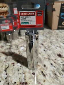 Craftsman 1/2" Drive 12pt Deep Well 18mm Socket - Picture 1 of 2