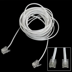 15 pieds RJ11 6P2C prise mâle ligne téléphonique câble conducteur fil téléphonique doubles extrémités - Photo 1/5