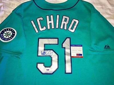 Ichiro Suzuki Signed/Auto Seattle Mariners Jersey Marlins Yankees PSA DNA CERT - Image 1 of 4