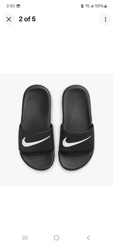 Nike Kawa Slide nero bianco (GS PS) (819352 001) taglia 7 anni