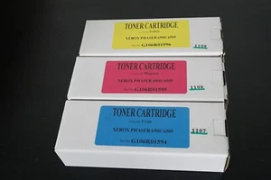 Toner YMC per Xerox Phaser 6500 / 6505 (G106R01594, G106R01595, G106R01596) Nuovo con scatola - Foto 1 di 2