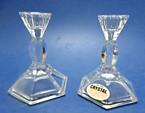 Michael C. Fina 5th Ave. Par de Candelabros Elegantes 24% Plomo 4" de Alto - Imagen 1 de 8