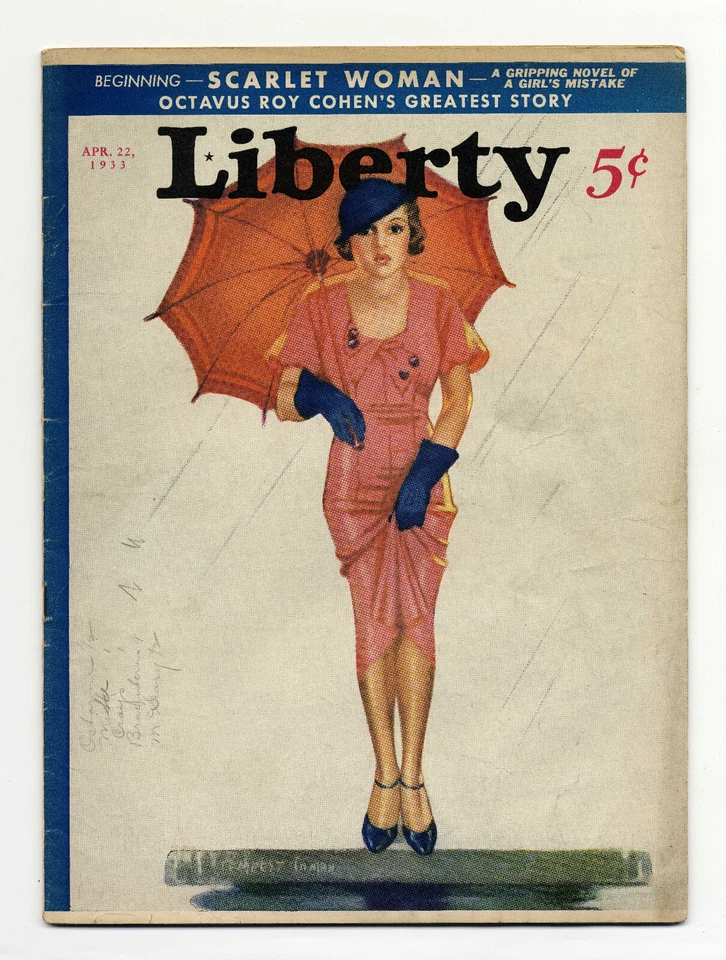 Журнал Liberty 22 апреля 1933 Dashiell Hammett Woman in the Dark Tempest Inman - Изображение 1 из 1