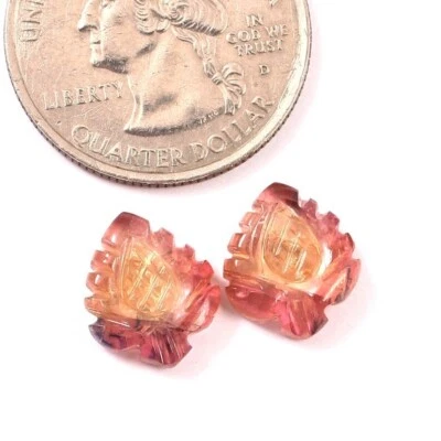 Loose Gemstone Natural Certified Bio Tourmaline Hand Carved Fancy Heart A353 - Image 1 of 3