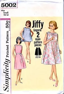 Vintage Simplicity Pattern 5002 Misses Shift Nightgown, PJs Top & Panties 10-12 - Picture 1 of 2
