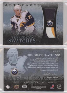 2010-11 Artifacts Treasured Swatches Blue Jersey/Patch /50 Drew Stafford Patch