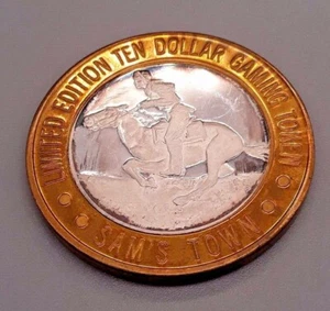Limited Edition Ten Dollar Gaming Token "Sam's Town" .999 Fine Silver - Picture 1 of 3