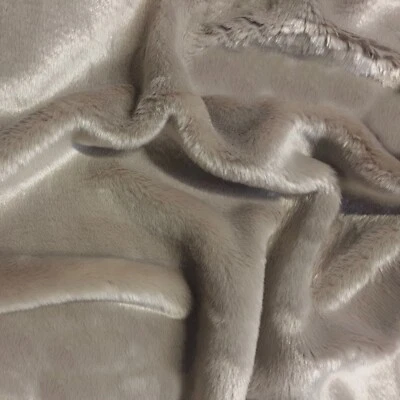 Webpelz kuscheliges Kurzhaar Kunstfell Stoff Deko Hell Grau - Beige Fell Imitat - Bild 1 von 3