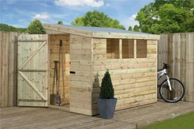EMS RETAIL Empire 3000 Pent Garden Shed Wooden 6X4 7X5 8X6 SHIPLAP TONGUE & GROOVE PRESSURE