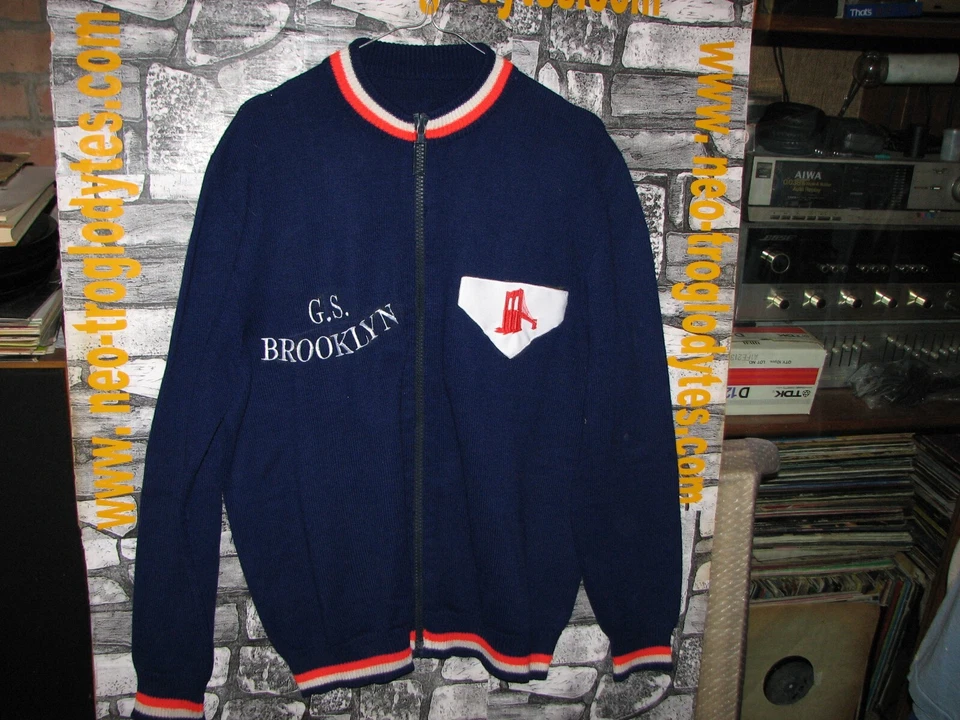 #Vintage Cycling jersey shirt wool 70s Brooklyn ciclismo maglia tuta bici Eroica - Immagine 1 di 1